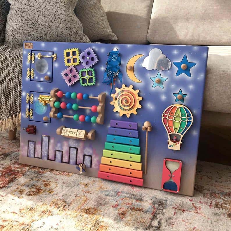 sensory board for the wall for kids and toddlers