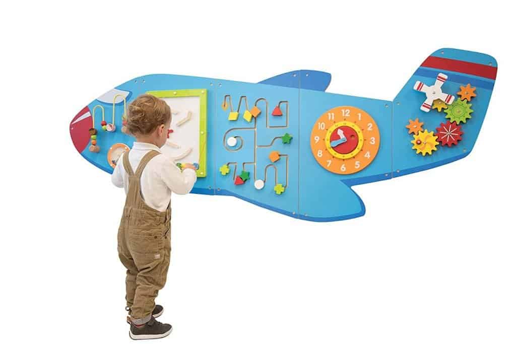 airplane sensory wall for kids and toddlers